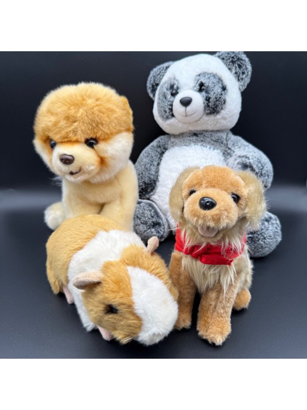 Lot of 4 Plush Aurora Panda GUND Boo Dog Annie Gerbil Stuffed Animal Toy Soft